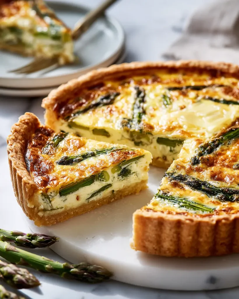 asparagus quiche recipe with creamy filling and flaky crust