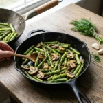 asparagus with mushrooms sautéed with garlic
