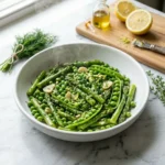 Asparagus with Peas (Fresh, Light, and Perfectly Balanced) 2 asparagus with peas sautéed with garlic and lemon