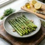 Blistered Asparagus (High-Heat, Crisp, and Flavor-Packed) 2 blistered asparagus with charred edges and garlic