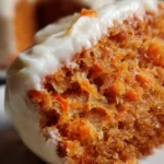 easy carrot cake mini cake with cream cheese frosting on a plate