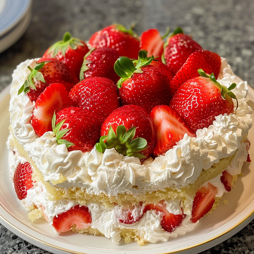 Strawberry Whipped Cream Cake