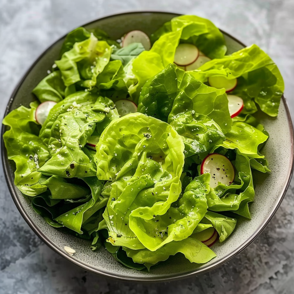 A Perfectly Simple Butter Lettuce Salad with Tangy Dressing