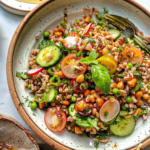 Spring Farro Salad with Chickpeas, Feta, and Herbs
