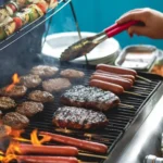 Easy BBQ Side Dishes served at a summer grill cookout with burgers and skewers