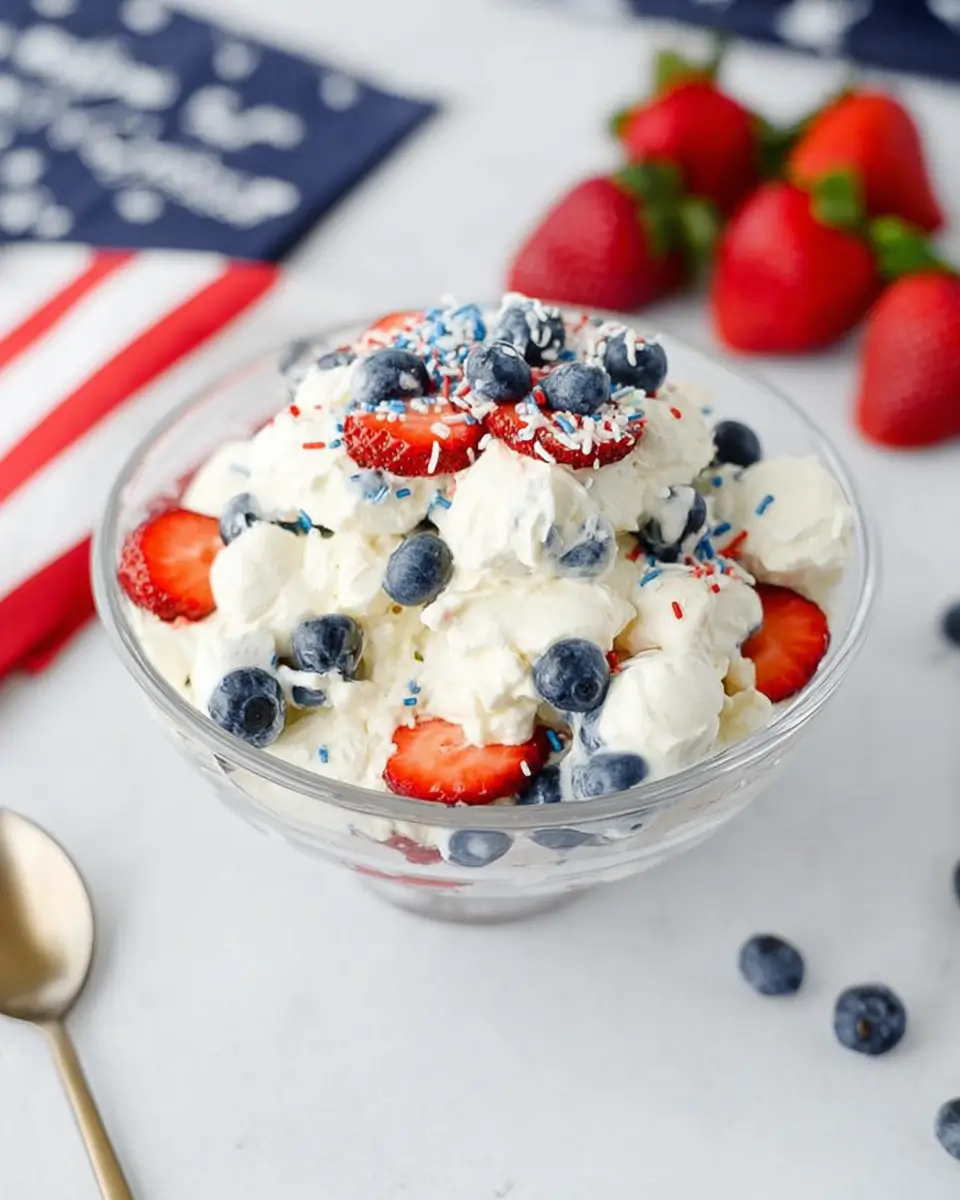 Red White and Blue Cheesecake Salad