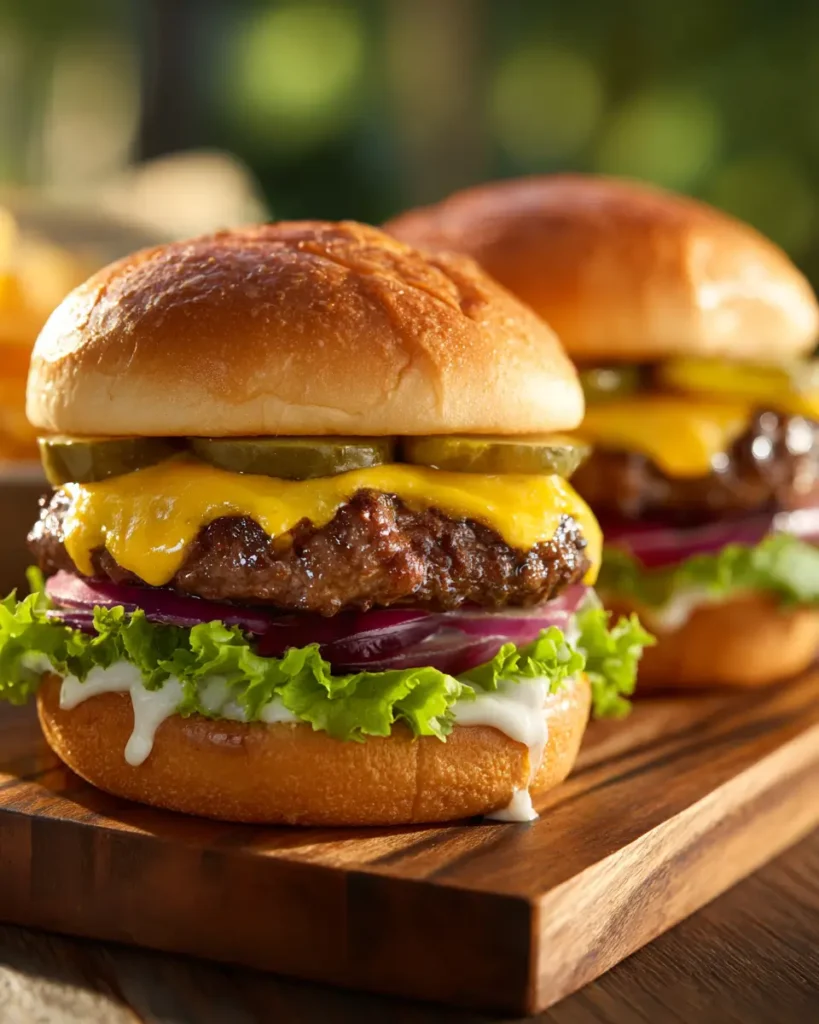 Smash Burger Recipe with crispy beef patties, melted cheese, and burger sauce on toasted buns